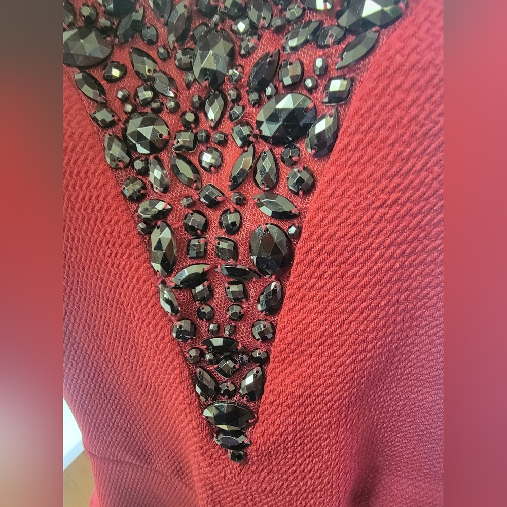 #44 Rue21 Red Tubetop with Black Accent Details - Picture 3 of 5
